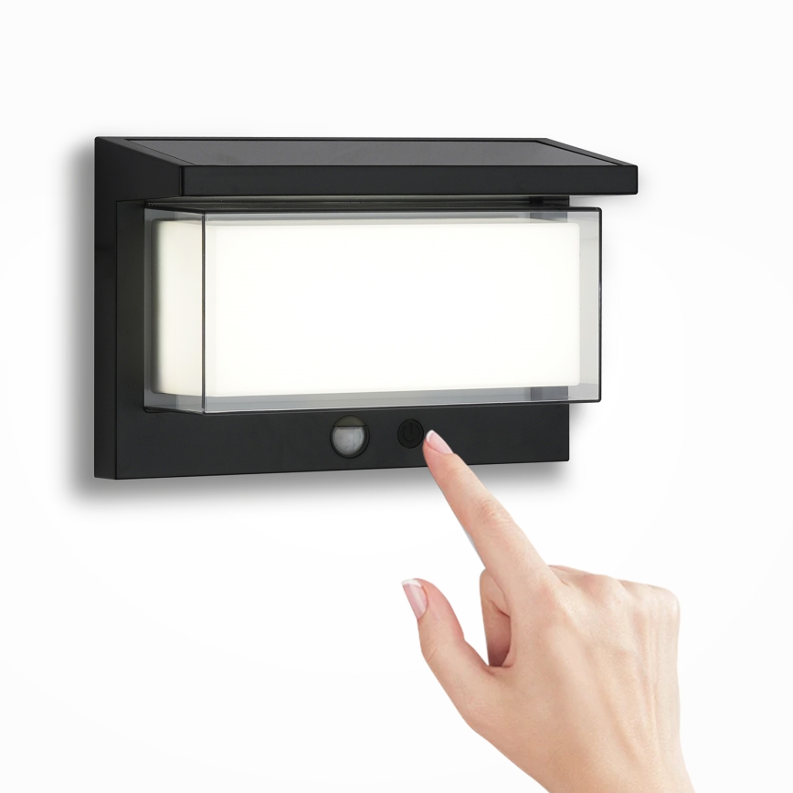 Brilagi - LED Solárne nástenné svietidlo so senzorom SLNKO LUME LED/10W/3,7V 4000 mAh IP44