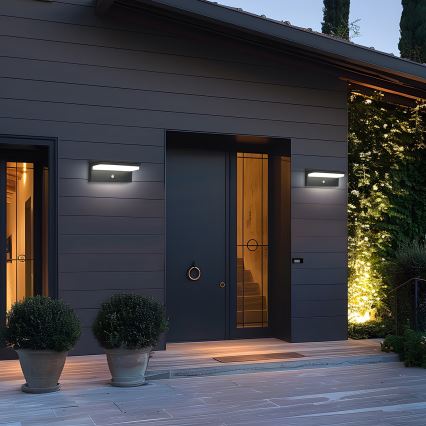 Brilagi - LED Solárne nástenné svietidlo so senzorom SLNKO SENSE LED/10W/3,7V 4000 mAh IP44