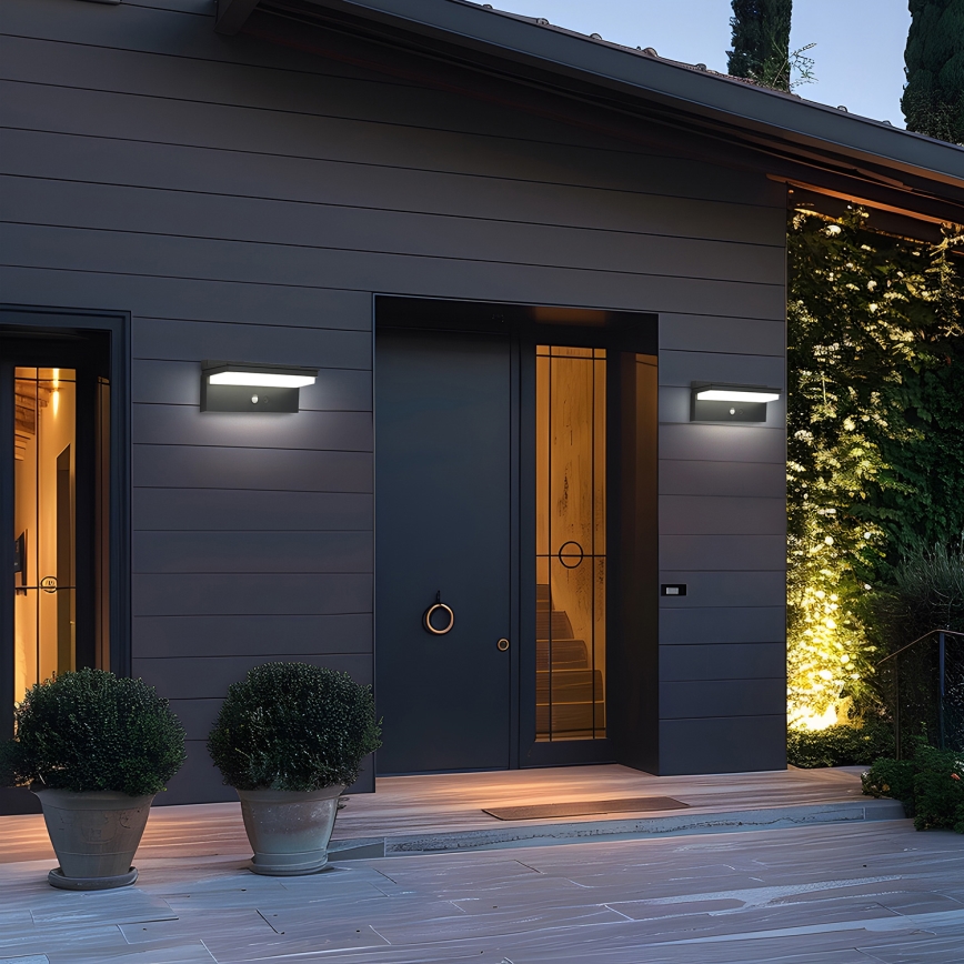 Brilagi - LED Solárne nástenné svietidlo so senzorom SLNKO SENSE LED/10W/3,7V 4000 mAh IP44