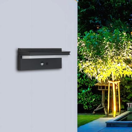 Brilagi - LED Solárne nástenné svietidlo so senzorom SLNKO SENSE LED/10W/3,7V 4000 mAh IP44