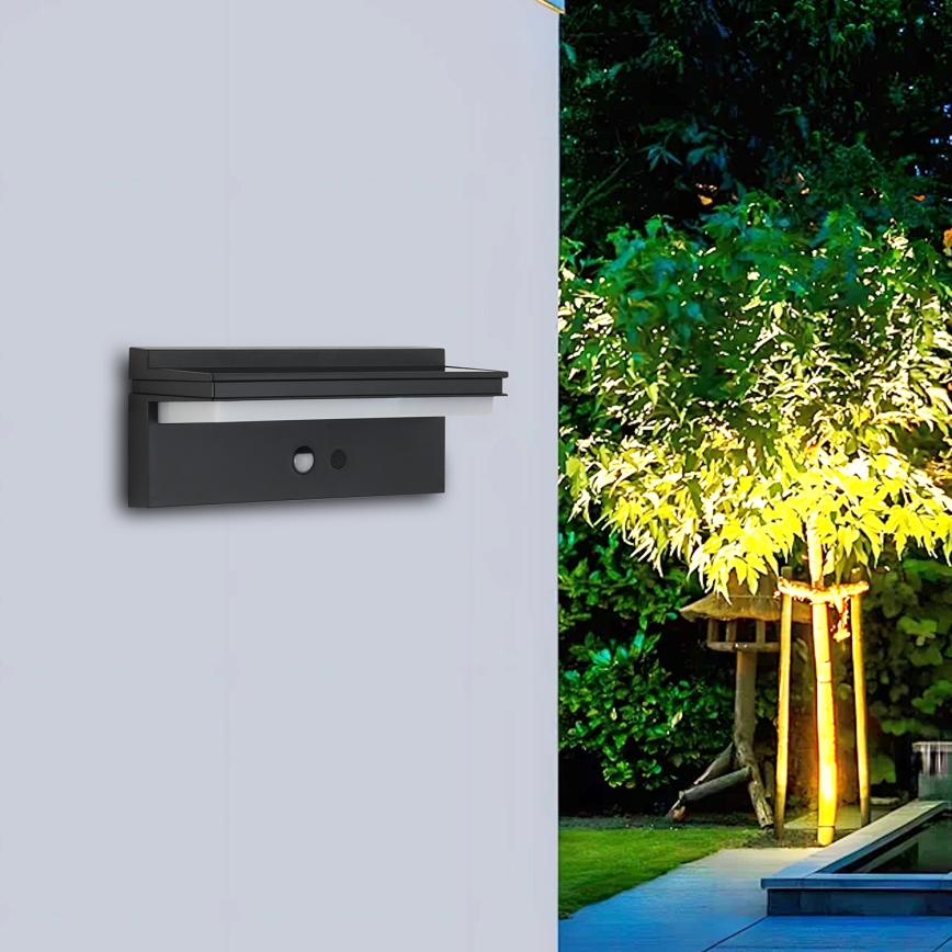 Brilagi - LED Solárne nástenné svietidlo so senzorom SLNKO SENSE LED/10W/3,7V 4000 mAh IP44