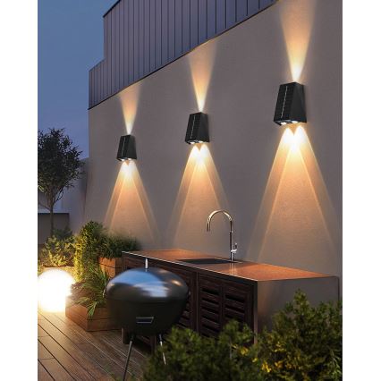 Brilagi - LED Solárne nástenné svietidlo PYRAMID LED/2W/3,2V 1300 mAh IP54