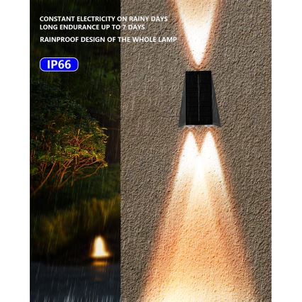 Brilagi - LED Solárne nástenné svietidlo PYRAMID LED/2W/3,2V 1300 mAh IP54