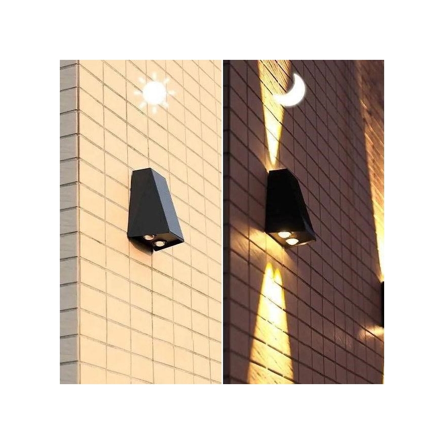 Brilagi - LED Solárne nástenné svietidlo PYRAMID LED/2W/3,2V 1300 mAh IP54