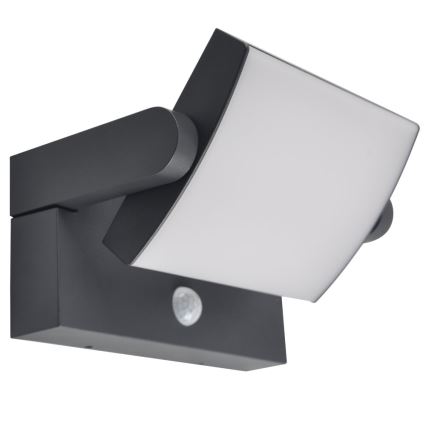 Brilagi - LED solárne nástenné svietidlo so senzorom pohybu a súmraku ANKLE LED/10W/3,7V 3000 mAh 3000K IP65 antracit