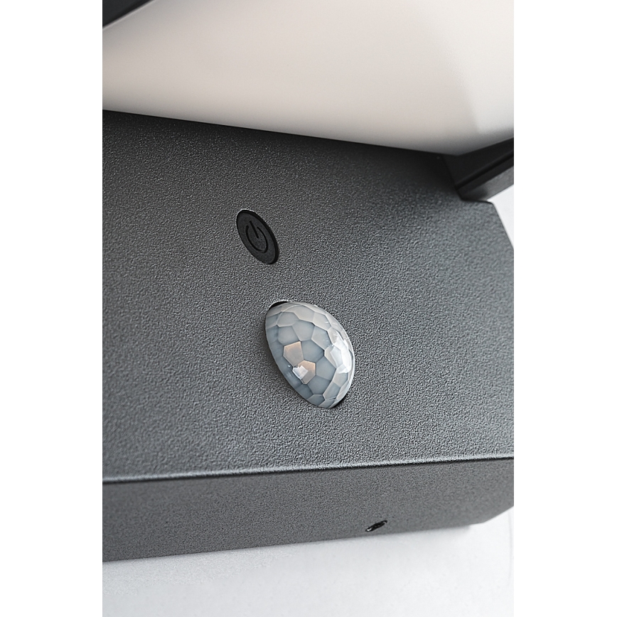 Brilagi - LED solárne nástenné svietidlo so senzorom pohybu a súmraku ANKLE LED/10W/3,7V 3000 mAh 4000K IP65 antracit