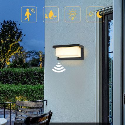 Brilagi - LED Solárne nástenné svietidlo so senzorom pohybu a súmraku BRICKY LED/5W/6V 4000 mAh IP65