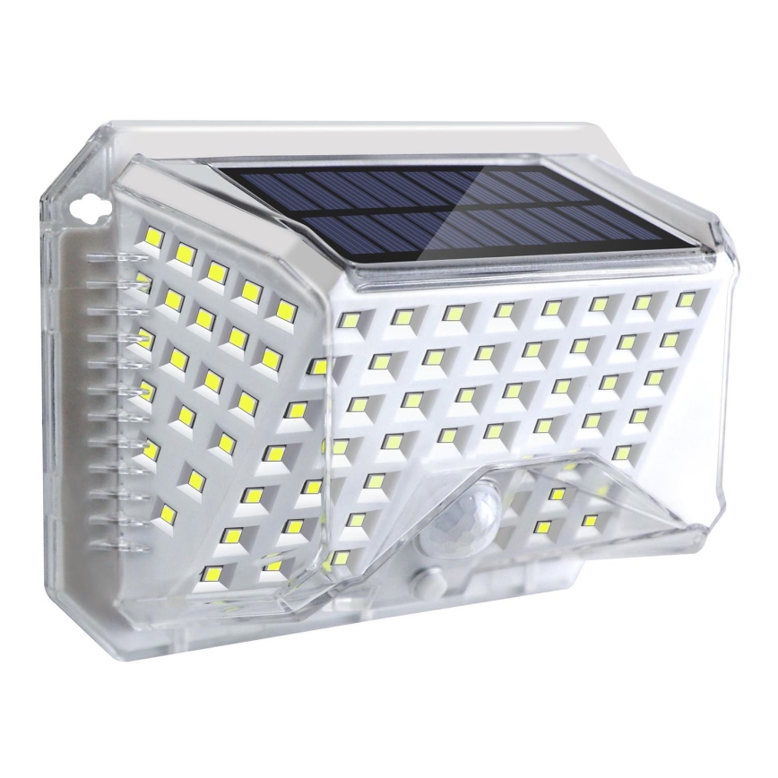 Brilagi - LED Solárne nástenné svietidlo so senzorom pohybu a súmraku WALLIE LED/4W/5,5V 1200 mAh 6500K IP64 strieborná