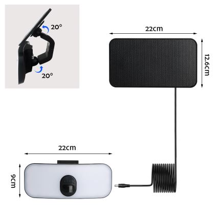 Brilagi - LED Solárne nástenné svietidlo so senzorom ROOF LED/13W/5V 4000 mAh IP65