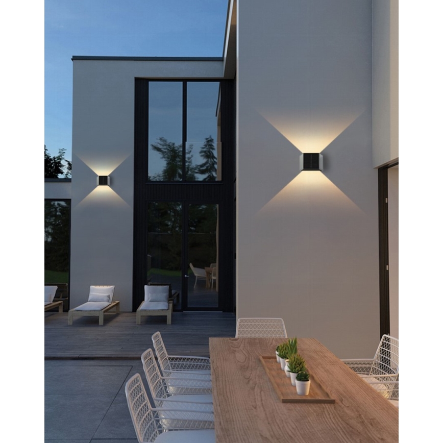 Brilagi - LED Solárne nástenné svietidlo so senzorom SOLAR CUBE LED/2W/3,2V 1300 mAh IP54