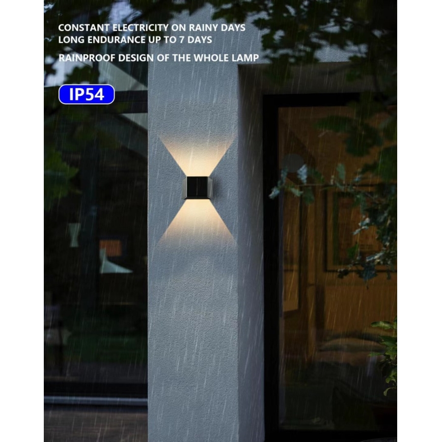 Brilagi - LED Solárne nástenné svietidlo so senzorom SOLAR CUBE LED/2W/3,2V 1300 mAh IP54