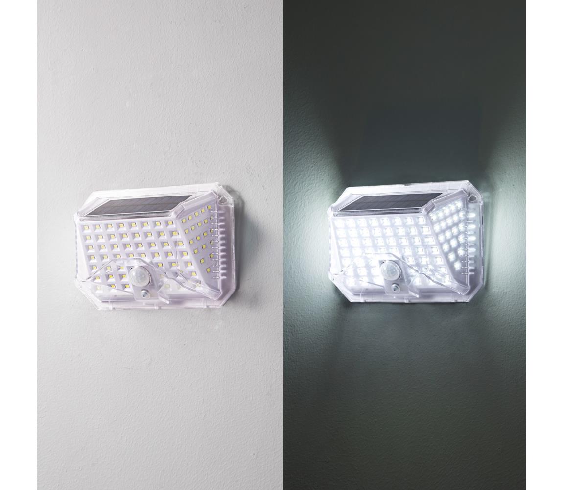Brilagi Brilagi-LED Solárne nástenné svietidlo so senzorom WALLIE LED/0,85W/3,7V strieborná
