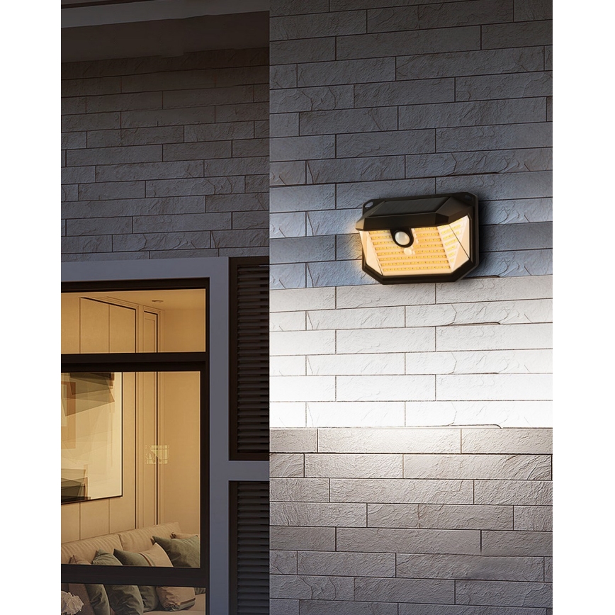Brilagi - LED Solárne nástenné svietidlo so senzorom WALLIE LED/4W/5,5V 1200 mAh 3000K IP65