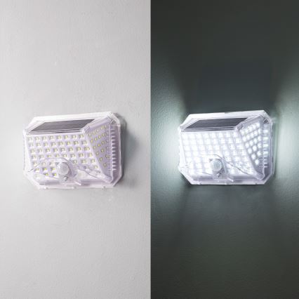 Brilagi - LED Solárne nástenné svietidlo so senzorom pohybu a súmraku WALLIE LED/4W/5,5V 1200 mAh 6500K IP64 strieborná