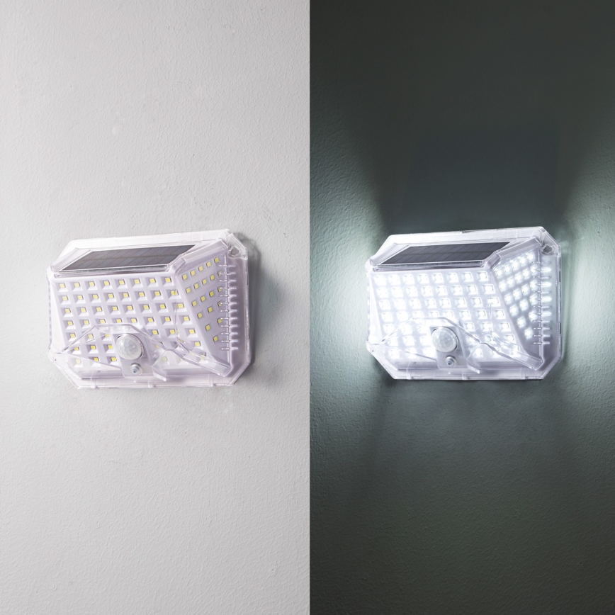 Brilagi - LED Solárne nástenné svietidlo so senzorom pohybu a súmraku WALLIE LED/4W/5,5V 1200 mAh 6500K IP64 strieborná