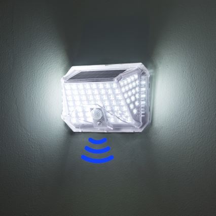 Brilagi - LED Solárne nástenné svietidlo so senzorom pohybu a súmraku WALLIE LED/4W/5,5V 1200 mAh 6500K IP64 strieborná
