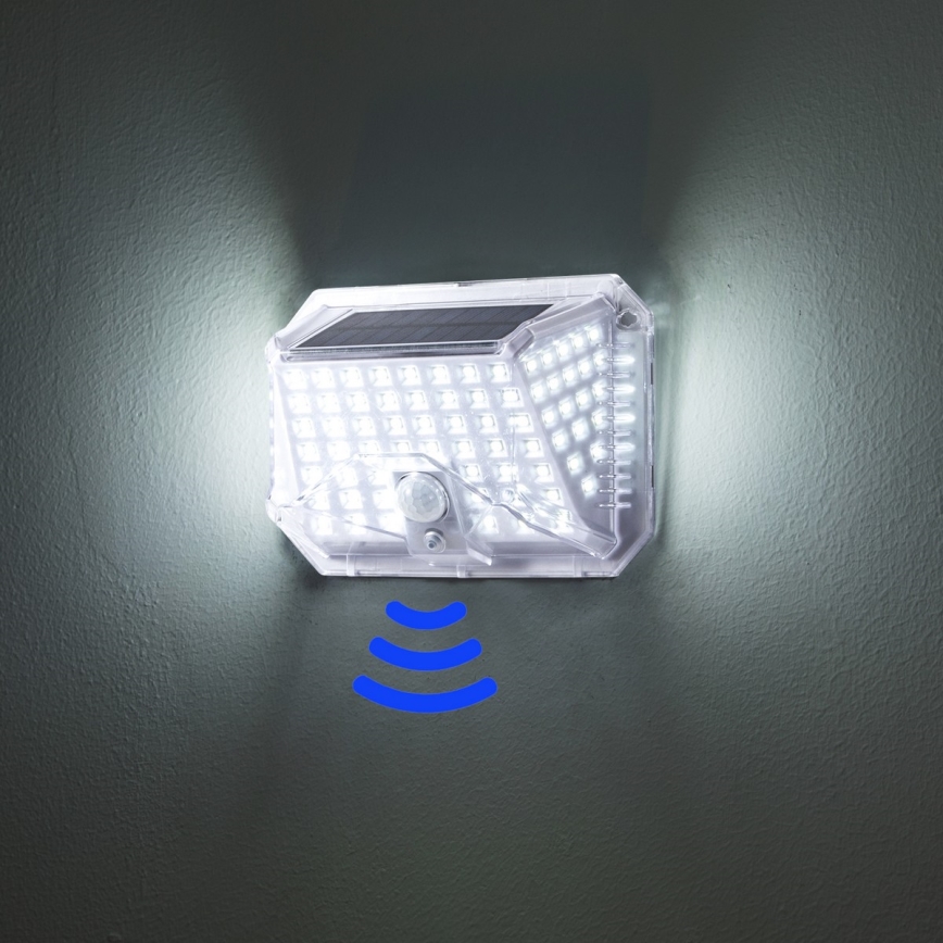Brilagi - LED Solárne nástenné svietidlo so senzorom pohybu a súmraku WALLIE LED/4W/5,5V 1200 mAh 6500K IP64 strieborná