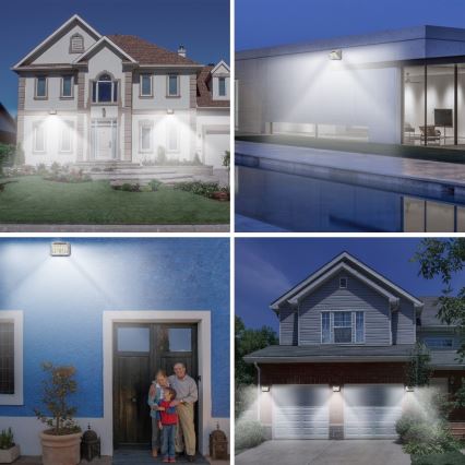 Brilagi - LED Solárne nástenné svietidlo so senzorom pohybu a súmraku WALLIE LED/4W/5,5V 1200 mAh 6500K IP64 strieborná