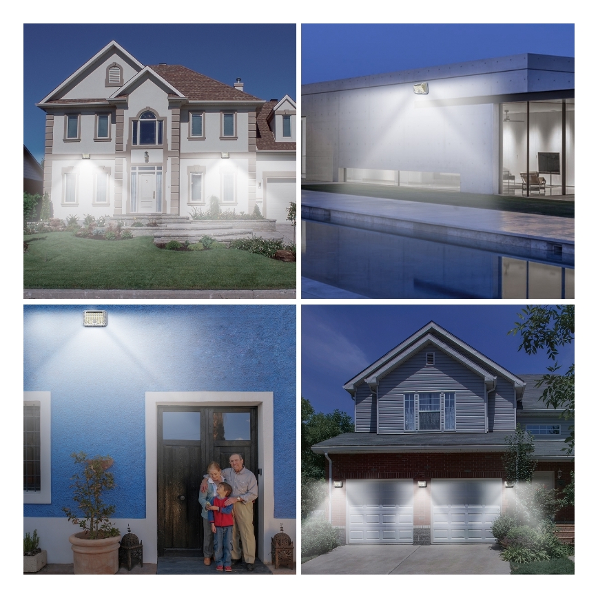 Brilagi - LED Solárne nástenné svietidlo so senzorom pohybu a súmraku WALLIE LED/4W/5,5V 1200 mAh 6500K IP64 strieborná