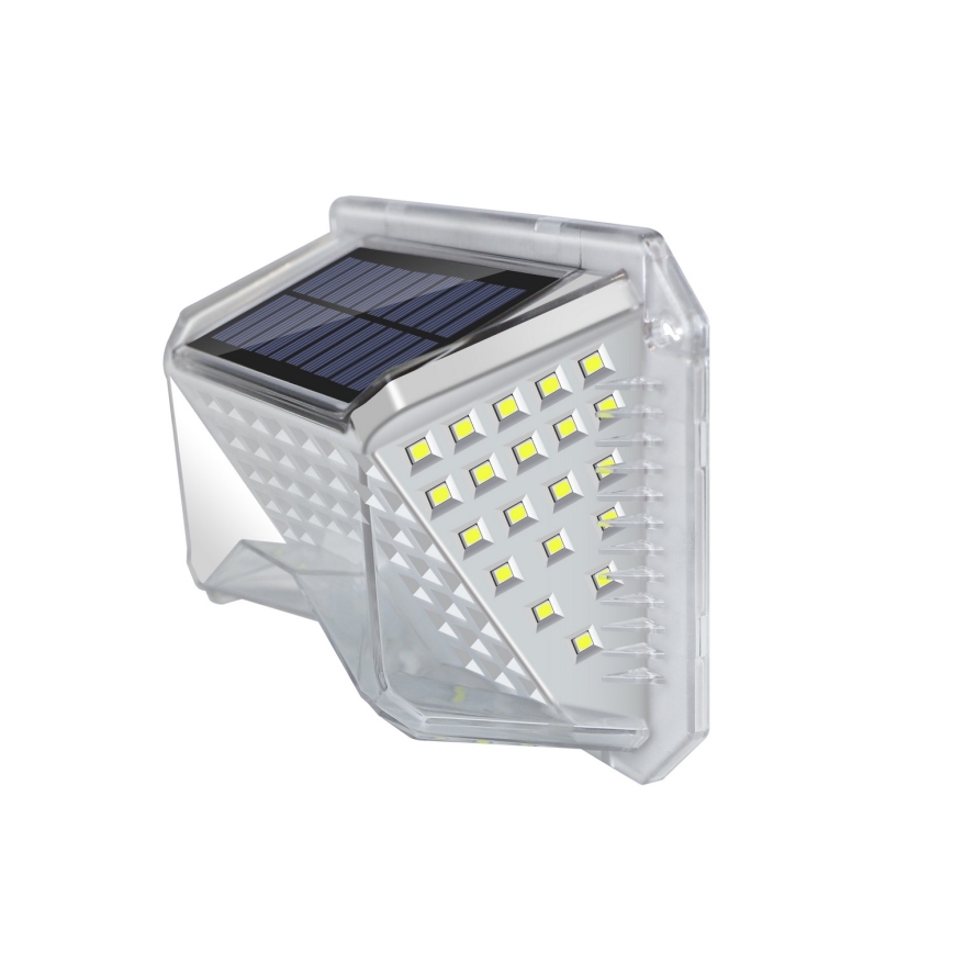Brilagi - LED Solárne nástenné svietidlo so senzorom pohybu a súmraku WALLIE LED/4W/5,5V 1200 mAh 6500K IP64 strieborná