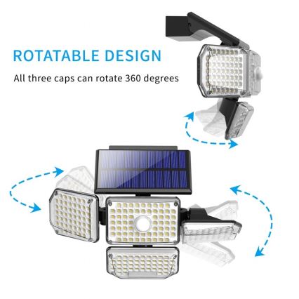 Brilagi - LED Solárne nástenné svietidlo so senzorom WALLIE LED/5W/5,5V 2400 mAh IP65