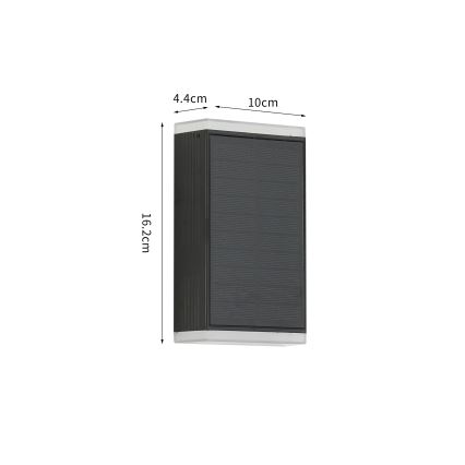 Brilagi - LED solárne nástenné svietidlo SUN GUARD LED/2W/3,7V 2000 mAh IP45