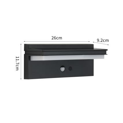 Brilagi - LED solárne nástenné svietidlo so senzorom SUN SENSE LED/10W/3,7V 4000 mAh IP44