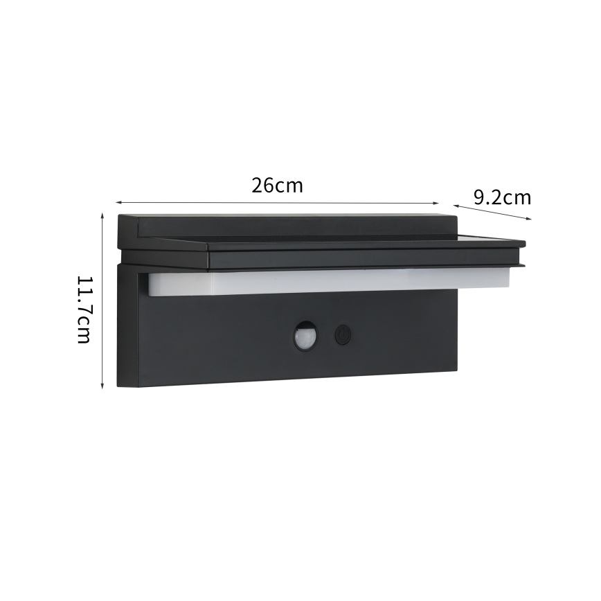 Brilagi - LED solárne nástenné svietidlo so senzorom SUN SENSE LED/10W/3,7V 4000 mAh IP44