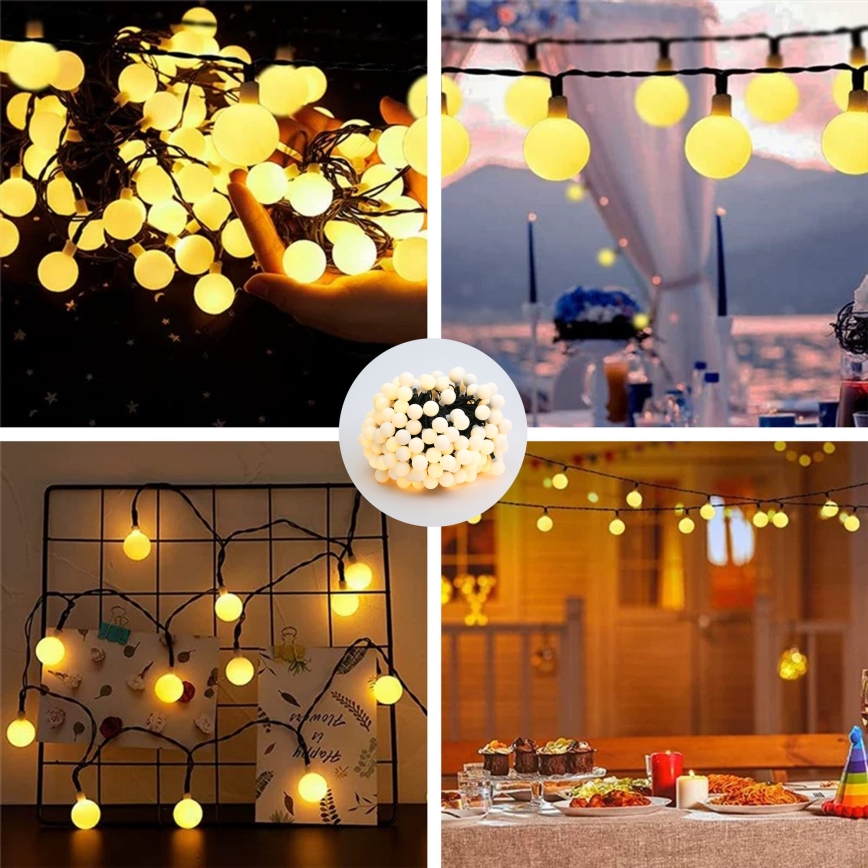 Brilagi - LED Solárny dekoračná reťaz BUBBLE 200xLED/8 funkcií 20m IP65 teplá biela