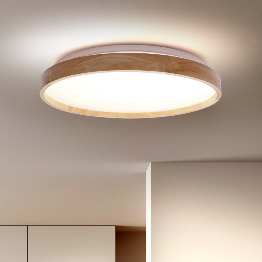 Brilagi - LED stmievateľné stropné svietidlo ALSON LED/48W/230V 3000-6500K dub pr. 39,5 cm + diaľkové ovládanie