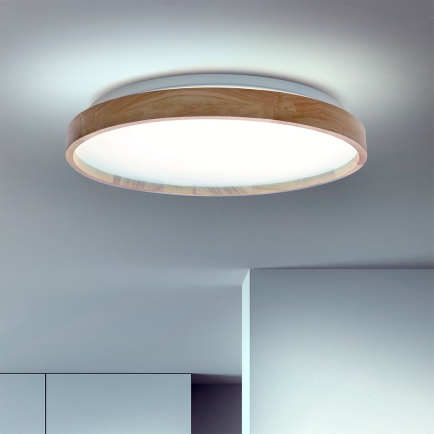 Brilagi - LED stmievateľné stropné svietidlo ALSON LED/48W/230V 3000-6500K dub pr. 39,5 cm + diaľkové ovládanie