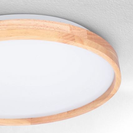 Brilagi - LED stmievateľné stropné svietidlo ALSON LED/48W/230V 3000-6500K dub pr. 39,5 cm + diaľkové ovládanie