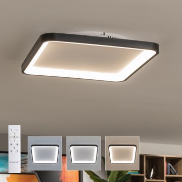 Brilagi - LED stlmiteľné stropné svietidlo FALCON SLIM LED/50W/230V 3000-6500K 50x50 cm čierne + diaľkové ovládanie