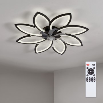 Brilagi - LED stlmiteľný stropný ventilátor LED/43W/230V pr. 90 cm čierna + diaľkový ovládač
