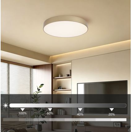 Brilagi - LED stmievateľné stropné svietidlo POOL LED/60W/230V 3000-6000K pr. 50 cm zlaté + diaľkové ovládanie