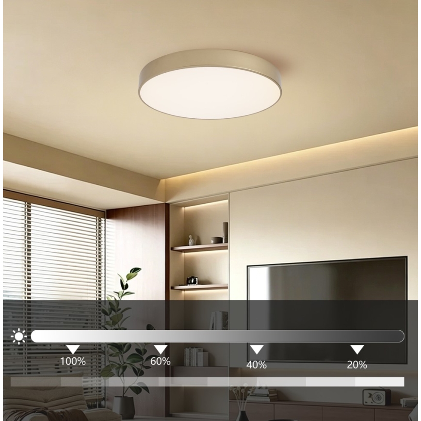 Brilagi - LED stmievateľné stropné svietidlo POOL LED/60W/230V 3000-6000K pr. 50 cm zlaté + diaľkové ovládanie