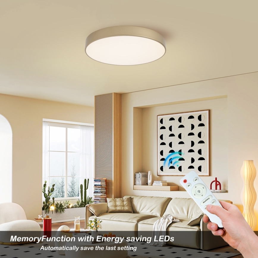Brilagi - LED stmievateľné stropné svietidlo POOL LED/60W/230V 3000-6000K pr. 50 cm zlaté + diaľkové ovládanie