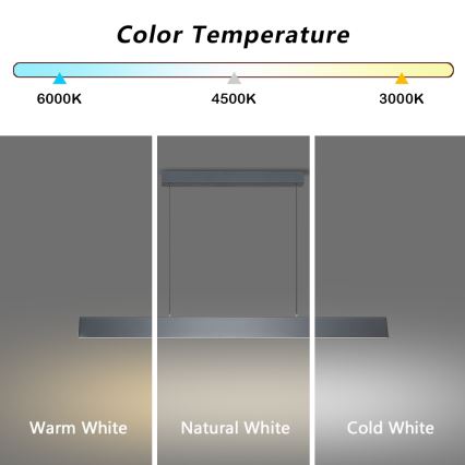 Brilagi - LED Stmievateľný luster na lanku SLIMLINE LED/40W/230V 3000-6000K antracit + diaľkové ovládanie