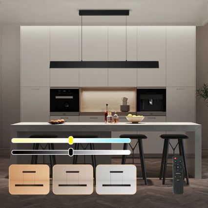 Brilagi - LED Stmievateľný luster na lanku SLIMLINE LED/40W/230V 3000-6000K čierna + diaľkové ovládanie