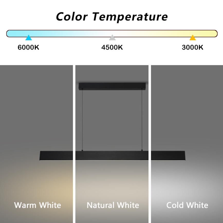 Brilagi - LED Stmievateľný luster na lanku SLIMLINE LED/40W/230V 3000-6000K čierna + diaľkové ovládanie
