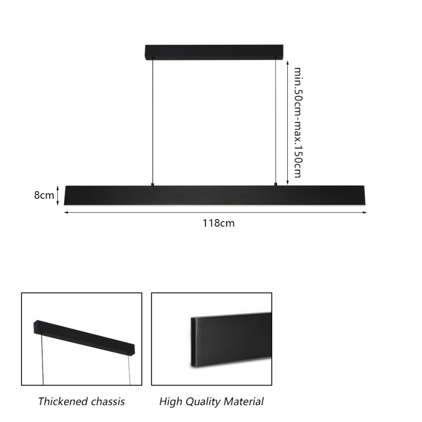 Brilagi - LED Stmievateľný luster na lanku SLIMLINE LED/40W/230V 3000-6000K čierna + diaľkové ovládanie