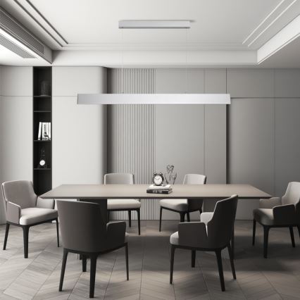 Brilagi - LED Stmievateľný luster na lanku SLIMLINE LED/40W/230V 3000-6000K strieborná + diaľkové ovládanie