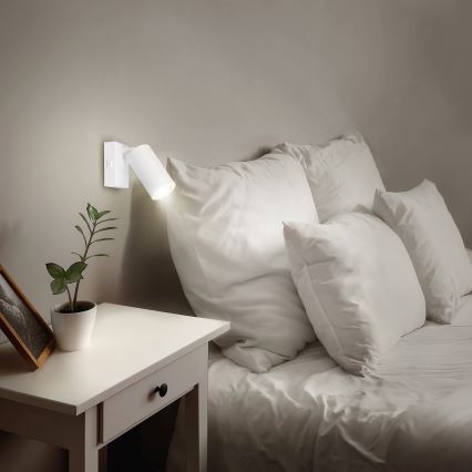 Brilagi - LED RGBW stlmiteľné nástenné bodové svietidlo s vypínačom SELE 1xGU10/4,8W/230V 3000K biele + diaľkové ovládanie