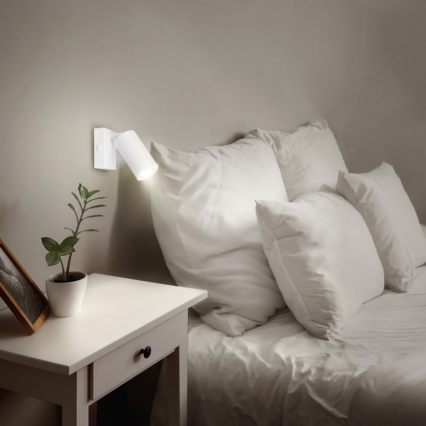 Brilagi - LED RGBW stlmiteľné nástenné bodové svietidlo s vypínačom SELE 1xGU10/4,8W/230V 3000K biele + diaľkové ovládanie