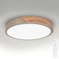 BRILAGI - LED Stmievané stropné svietidlo PILANA LED/48W/230V 3000-6500K dub/béžová pr. 40 cm + diaľkové ovládanie
