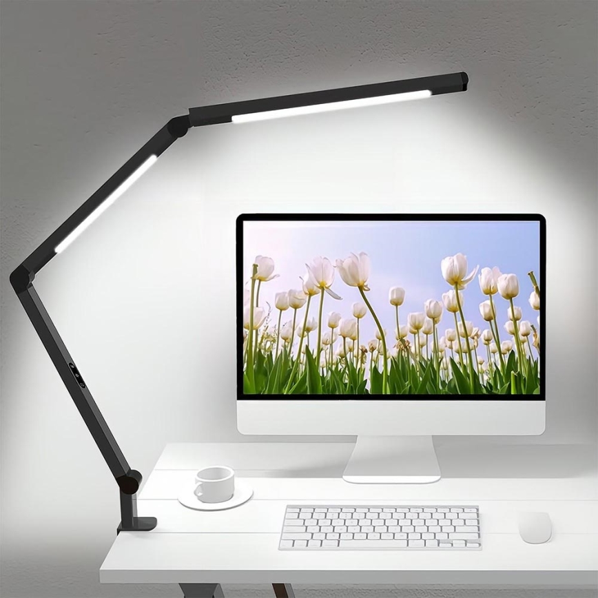 Brilagi - LED Stmievateľná dotyková flexibilná stolná lampa VARIO LED/12W/230V 3000/4000/5000/6500K CRI 92 čierna