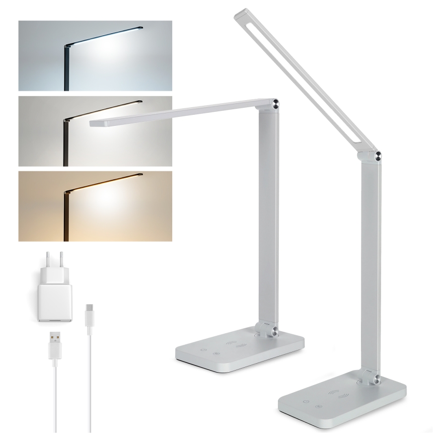 Brilagi - LED stmievateľná dotyková stolná lampa s bezdrôtovým nabíjaním QI MODO CHARGE LED/7W/5V 3000/4000/6000K biela