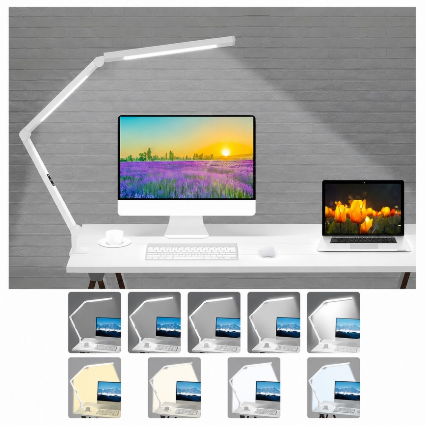 Brilagi - LED Stmievateľná dotyková flexibilná stolová lampa VARIO LED/12W/230V 3000/4000/5000/6500K CRI 92 biela