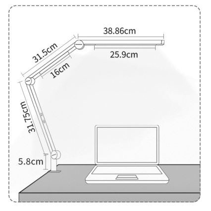 Brilagi - LED Stmievateľná dotyková flexibilná stolná lampa VARIO LED/12W/230V 3000/4000/5000/6500K CRI 92 čierna