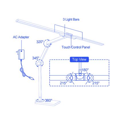 Brilagi - LED Stmievateľná dotyková stolná lampa VARIO LED/24W/230V 3000-6500K CRI 92 čierna